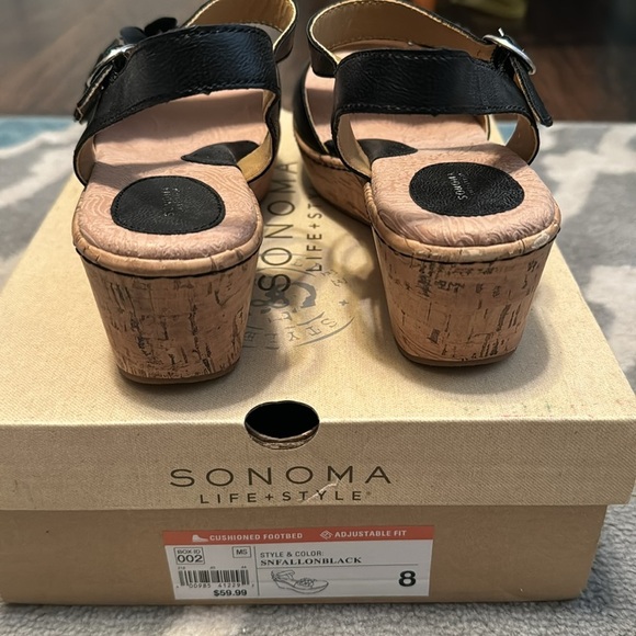 NIB Sonoma Black Cork Wedges - Size 8M - Picture 3 of 6